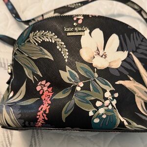 Kate Spade Black and Green Floral Crossbody Bag